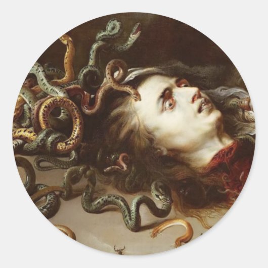 Peter Paul Rubens - Leiter von Medusa - Barock P Runder Aufkleber (Vorderseite)