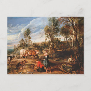 Peter Paul Rubens - Milchmädchen mit Rindern Postkarte