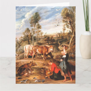Peter Paul Rubens Milkmaids mit Rindern in einem L Karte