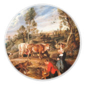 Peter Paul Rubens Milkmaids mit Rindern in einem L Keramikknauf (Vorderseite)