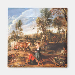 Peter Paul Rubens Milkmaids mit Rindern in einem L Magnet