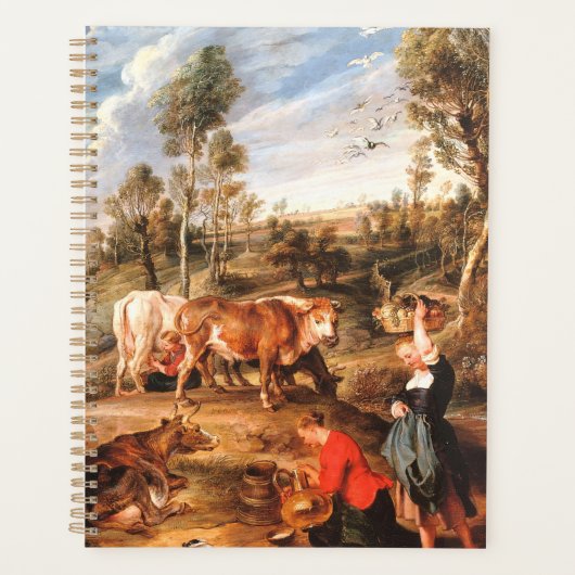 Peter Paul Rubens Milkmaids mit Rindern in einem L Planer (Vorderseite)