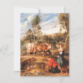Peter Paul Rubens Milkmaids mit Rindern in einem L RSVP Karte (Vorderseite)