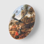 Peter Paul Rubens Milkmaids mit Rindern in einem L Runde Wanduhr (Winkel)