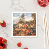 Peter Paul Rubens Milkmaids mit Rindern in einem L Serviette (Beispiel)