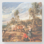 Peter Paul Rubens Milkmaids mit Rindern in einem L Steinuntersetzer (Vorderseite)