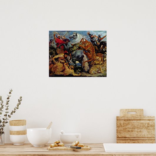 Peter Paul Rubens - Tiger- und Löwenjagd Poster (Küche)