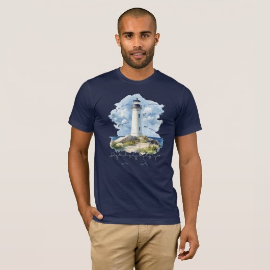 PETER Peptid, Lighthouse 1 w/custom text, dunkel T-Shirt (Vorne ganz)