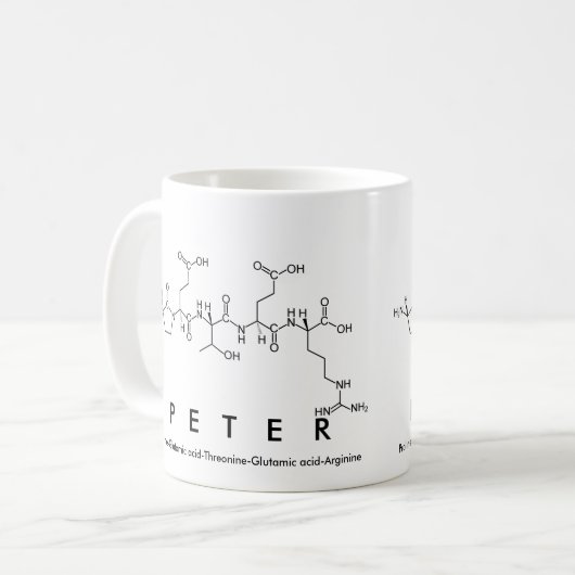 Peter-Peptidnamen-Tasse Kaffeetasse (Vorderseite Links)