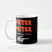 Peter Peter Ich bin mit dem KürbisHalloween-Kostüm Kaffeetasse (Links)