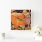 Peter, Peter, Kürbis-Esser Kinderzimmer-Reim Quadratische Wanduhr (Zuhause)