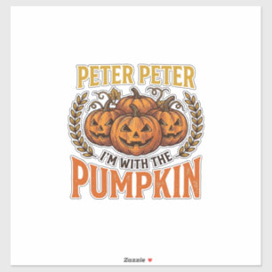 Peter Peter Kürbis Vintage Halloween-Shirt-Design Aufkleber