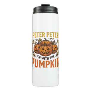 Peter Peter Kürbis Vintage Halloween-Shirt-Design Thermosbecher