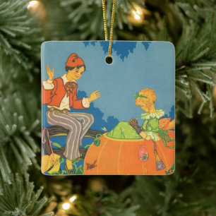 Peter Peter Pumpkin Eater, altes Kinderreim Keramikornament