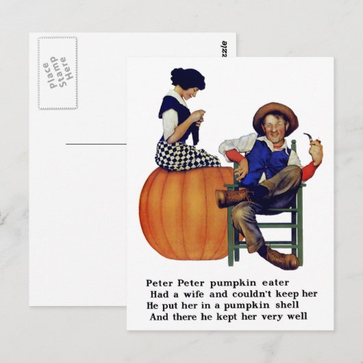 PETER PETER PUMPKIN EATER POSTKARTE (Vorne/Hinten)