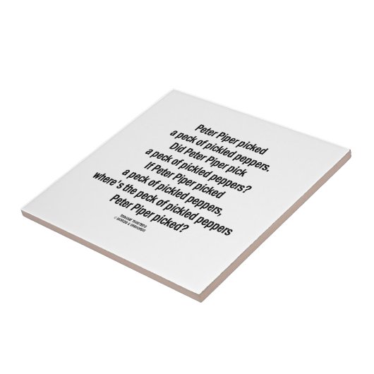 Peter Pfeifer ausgewählter Peck in Essig Fliese (Seite)