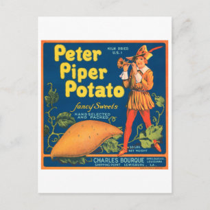 Peter Piper Kartoffel Feine Süßigkeiten Vintage-Ki Postkarte