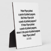 Peter Piper pickte Peck von gepflückten Paprikasch Fotoplatte (Seite)