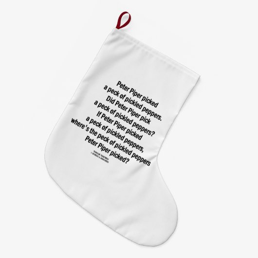 Peter Piper pickte Peck von gepflückten Paprikasch Großer Weihnachtsstrumpf (Vorderansicht (hängend))