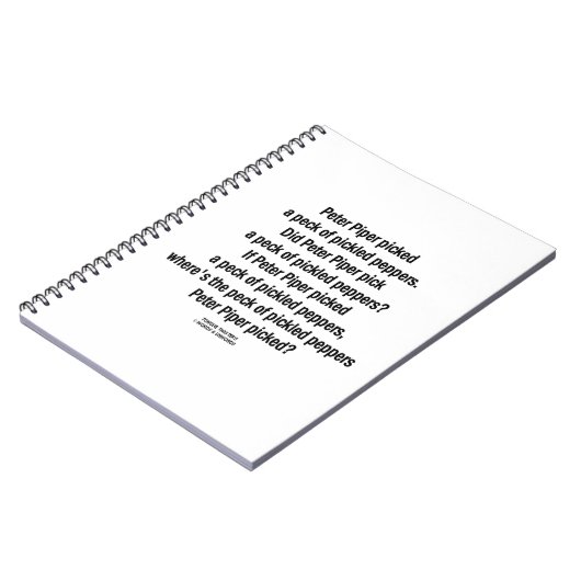 Peter Piper pickte Peck von gepflückten Paprikasch Notizblock (Linke Seite)