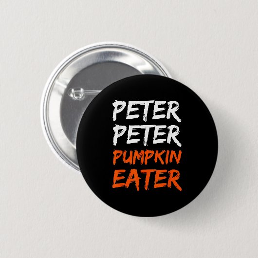 Peter Pumpkin Costume Eater Halloween Button (Vorne & Hinten)