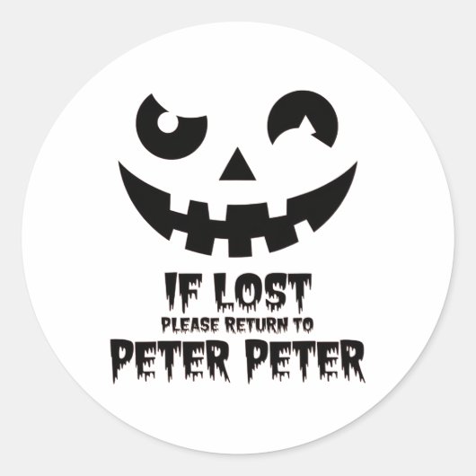 Peter Pumpkin Eater Halloween Paare Kostüm Runder Aufkleber (Vorderseite)