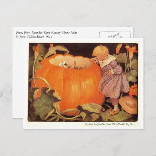 Peter, Pumpkin-Eater Kinderzimmer Rhyme Postkarte (Vorne/Hinten)
