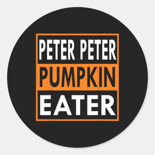 Peter Pumpkin Eater Kostüm für Paare - Match Runder Aufkleber (Vorderseite)
