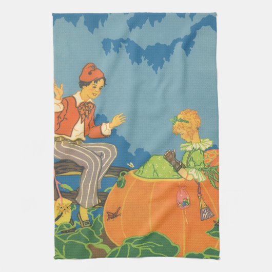 Peter Pumpkin Eater, Vintages Kinderzimmer Rhyme Küchentuch (Vertikal)