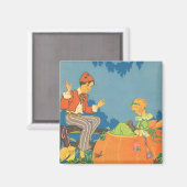 Peter Pumpkin Eater, Vintages Kinderzimmer Rhyme Magnet (Vorderseite/Rückseite)