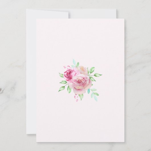 Peter Rabbit | 1. Geburtstag Rosa Einladung (Rückseite)