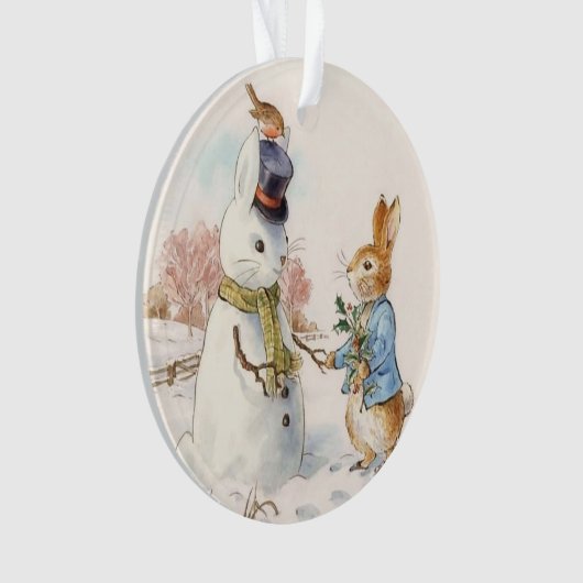 Peter Rabbit and the Snowman by Beatrix Potter Ornament (Vorderseite)