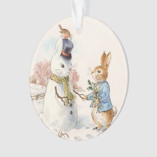 Peter Rabbit and the Snowman by Beatrix Potter Ornament (Vorderseite)