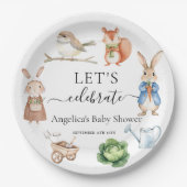 Peter Rabbit Animals Garden Tools Kinderdusche Pappteller (Vorderseite)