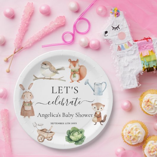 Peter Rabbit Animals Garden Tools Kinderdusche Pappteller (Party)