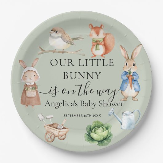 Peter Rabbit Animals Garden Tools Kinderdusche Pappteller (Vorderseite)