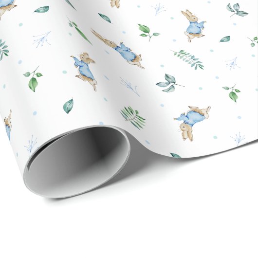 Peter Rabbit Baby Birthday Geschenkpapier (Rolleneckpunkt)