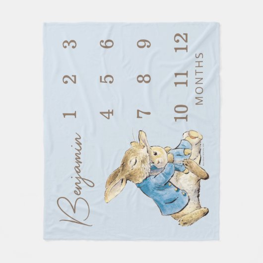 Peter Rabbit | Baby Boy 12 Monate Milestone Fleecedecke (Vorderseite)
