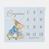 Peter Rabbit | Baby Boy 12 Monate Milestone Fleecedecke (Vorderseite (Horizontal))