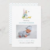 Peter Rabbit Baby Boy Foto Geburtsankündigung Ankündigung (Vorne/Hinten)