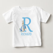 Peter Rabbit Baby Boy Monogram Name Baby T - Shirt (Vorderseite)