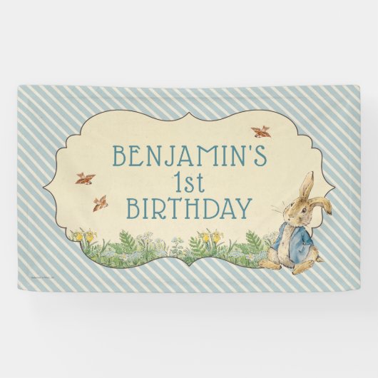 Peter Rabbit | Baby Boy's First Birthday Banner (Horizontal)