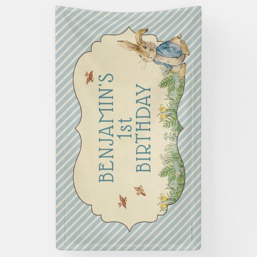 Peter Rabbit | Baby Boy's First Birthday Banner (Vertikal)