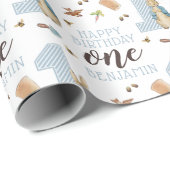 Peter Rabbit | Baby Boy's First Birthday Geschenkpapier (Rolleneckpunkt)