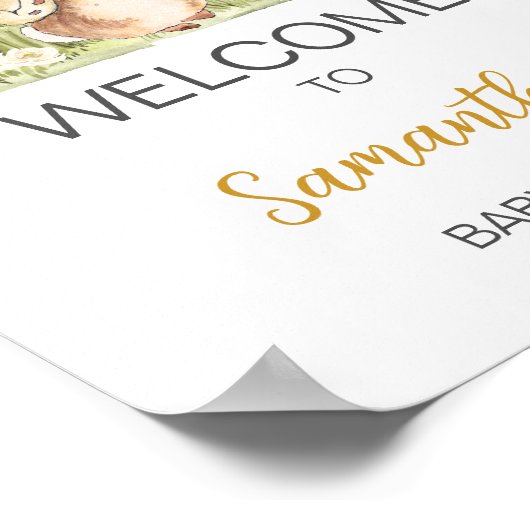 Peter Rabbit Baby Dusche Willkommen Poster (Ecke)