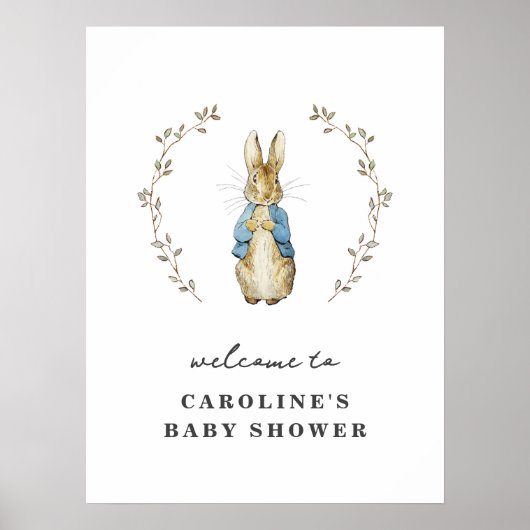 Peter Rabbit Baby Dusche Willkommenspender Poster (Vorne)