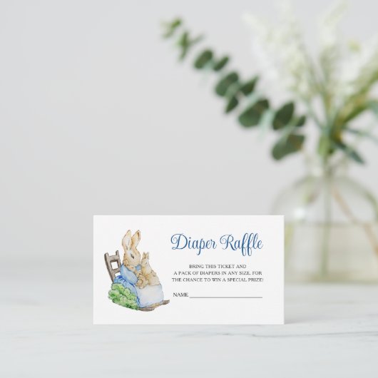 Peter Rabbit Baby Duwer Diaper Raffle Begleitkarte (Stehend Vorderseite)