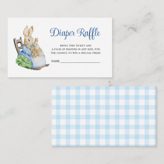 Peter Rabbit Baby Duwer Diaper Raffle Begleitkarte (Vorne/Hinten)