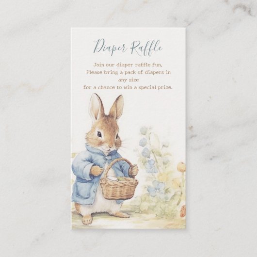 Peter Rabbit Baby Duwer Diaper Raffle Begleitkarte (Vorderseite)