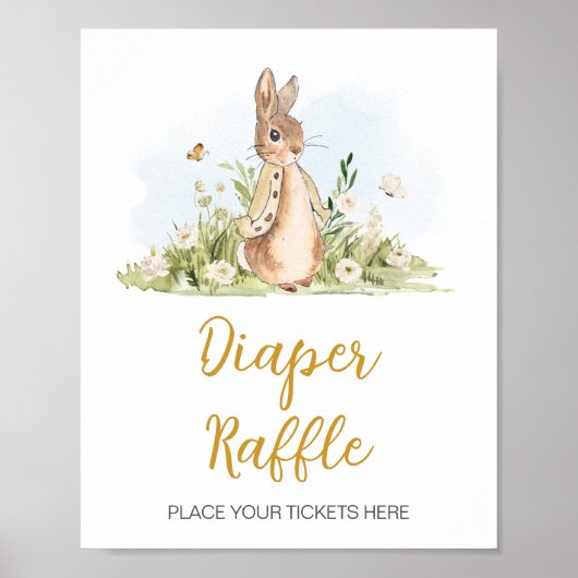 Peter Rabbit Baby Duwer Diaper Raffle Poster (Vorne)